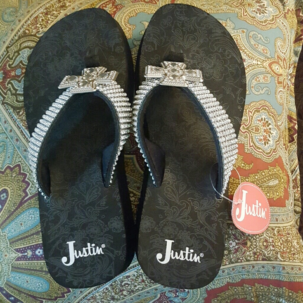 Brand new Justin Flip Flops